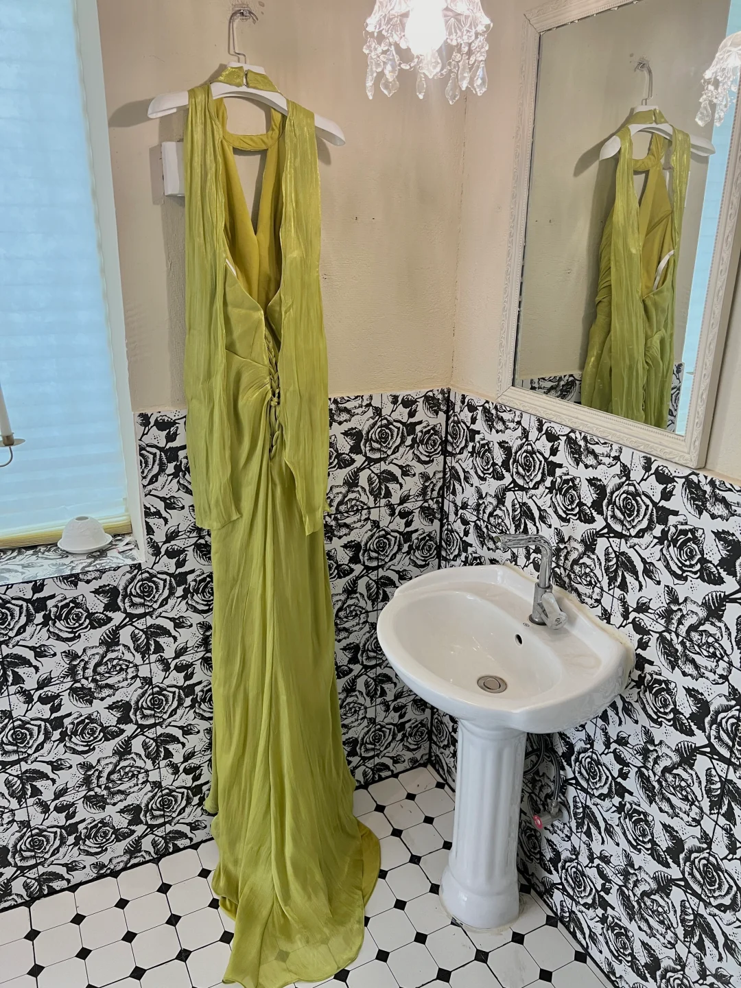 Flowy Green Mermaid V Neck Chiffon Long Party Dress Prom Dress Formal Dress SH3851