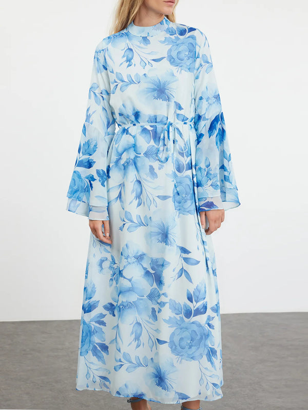 Temperament Chiffon Print Holiday Women's Dress