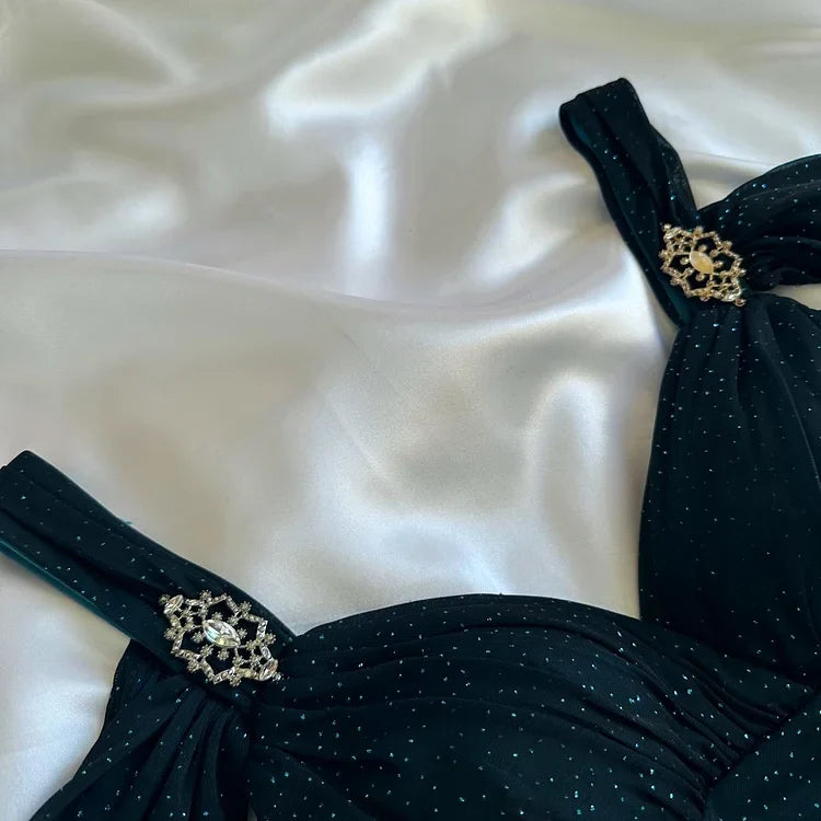 Turquoise Elegant Shiny Long Chiffon Ball Gown Evening Dress Party Dress Prom Dress gh4237