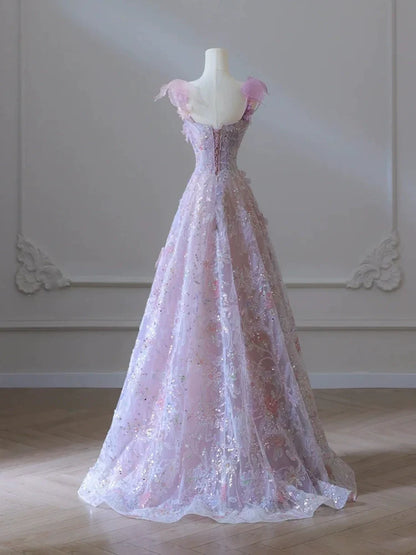 A Line Long Sleeveless Prom Dress Beautiful Evening Dresses   fg7661