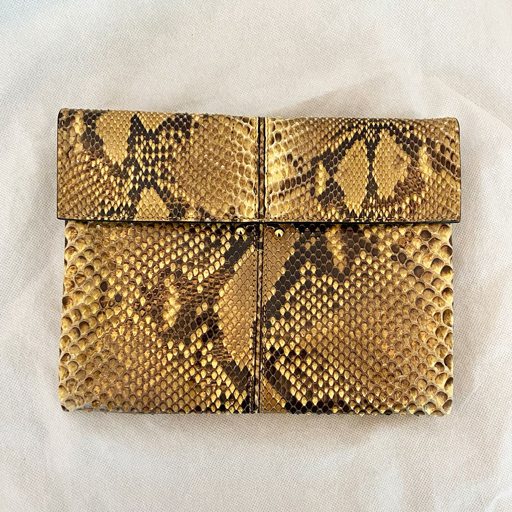 Marni Python Tan Clutch Bag