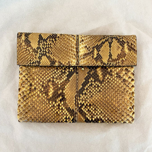 Marni Python Tan Clutch Bag