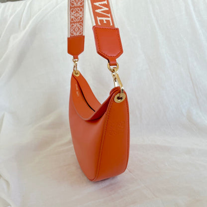 Loewe Luna small canvas-jacquard trimmed leather shoulder bag