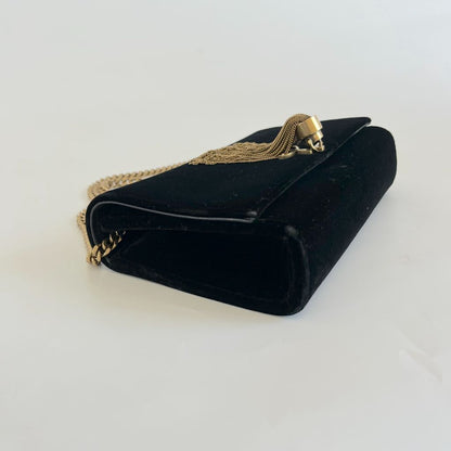 Saint Laurent Black   Velvet Kate Tassel Bag