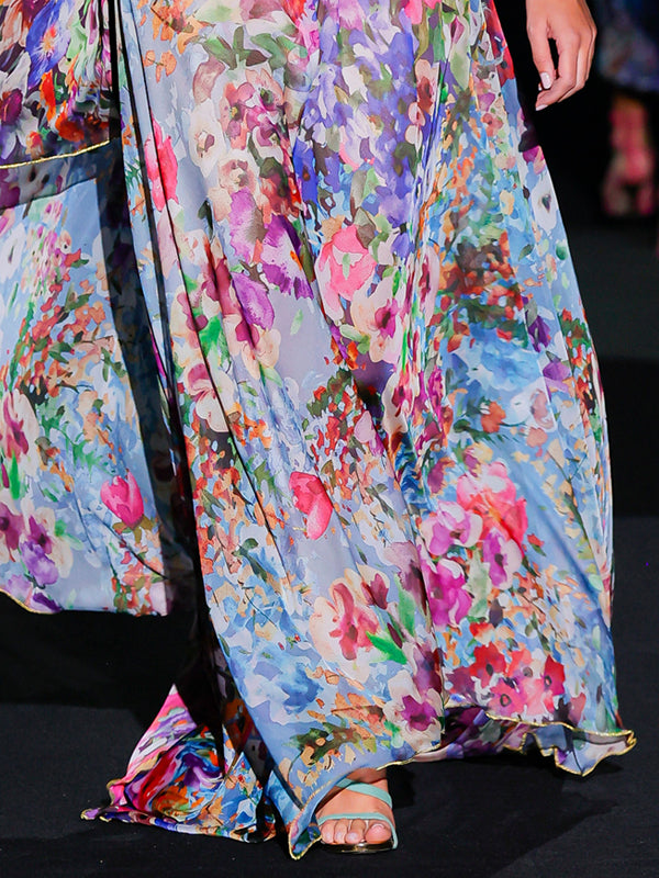 Unique Designer Floral Catwalk Women's Dress