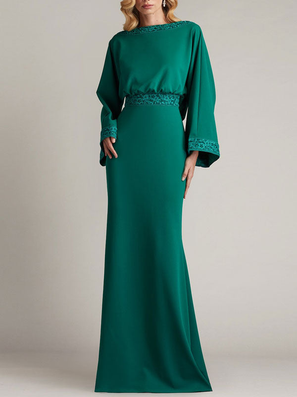 Satin Airy Back Bib Gowns