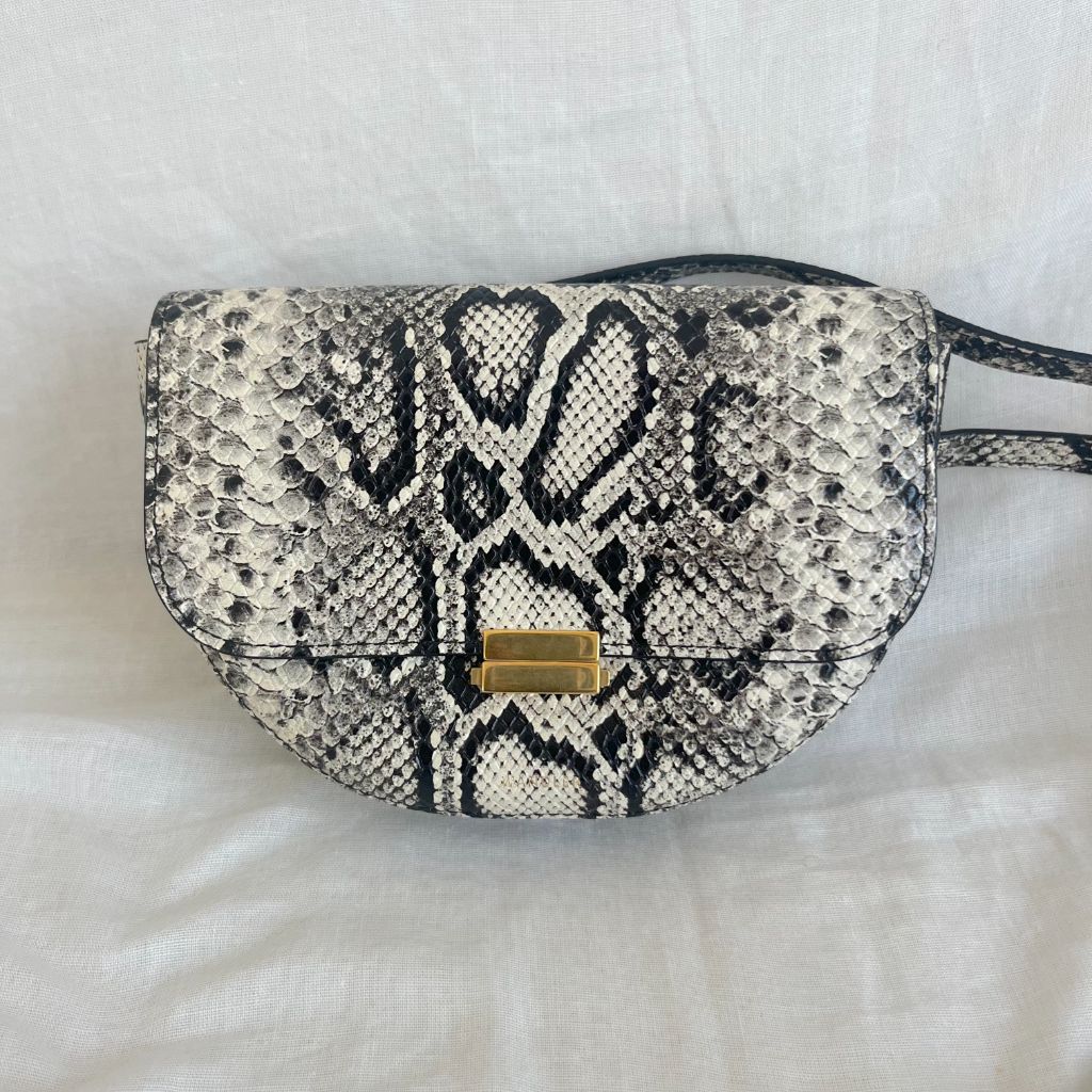 Wandler Anna Printed Leather Shoulder Bag In Python