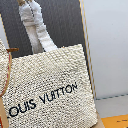 LV Louis Vuitton Raffia Tote Bag NOE PURSE 40x33cm
