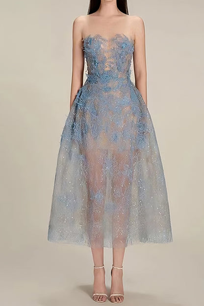 loveedsTM-3D Flower Sequin Lace Dress