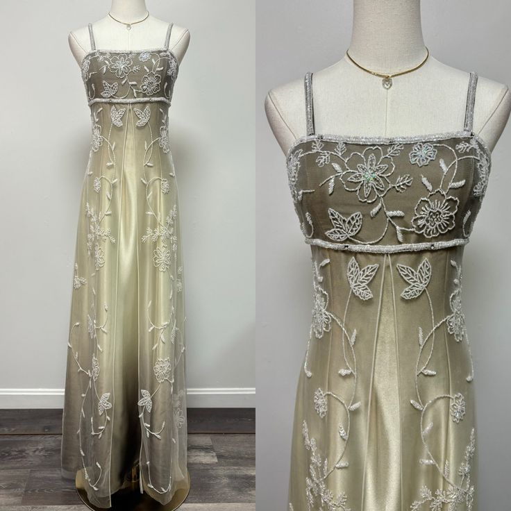 Champagne color gorgeous retro gradient exquisite beaded long elegant tulle ball gown evening dress party dress prom dress gh3192