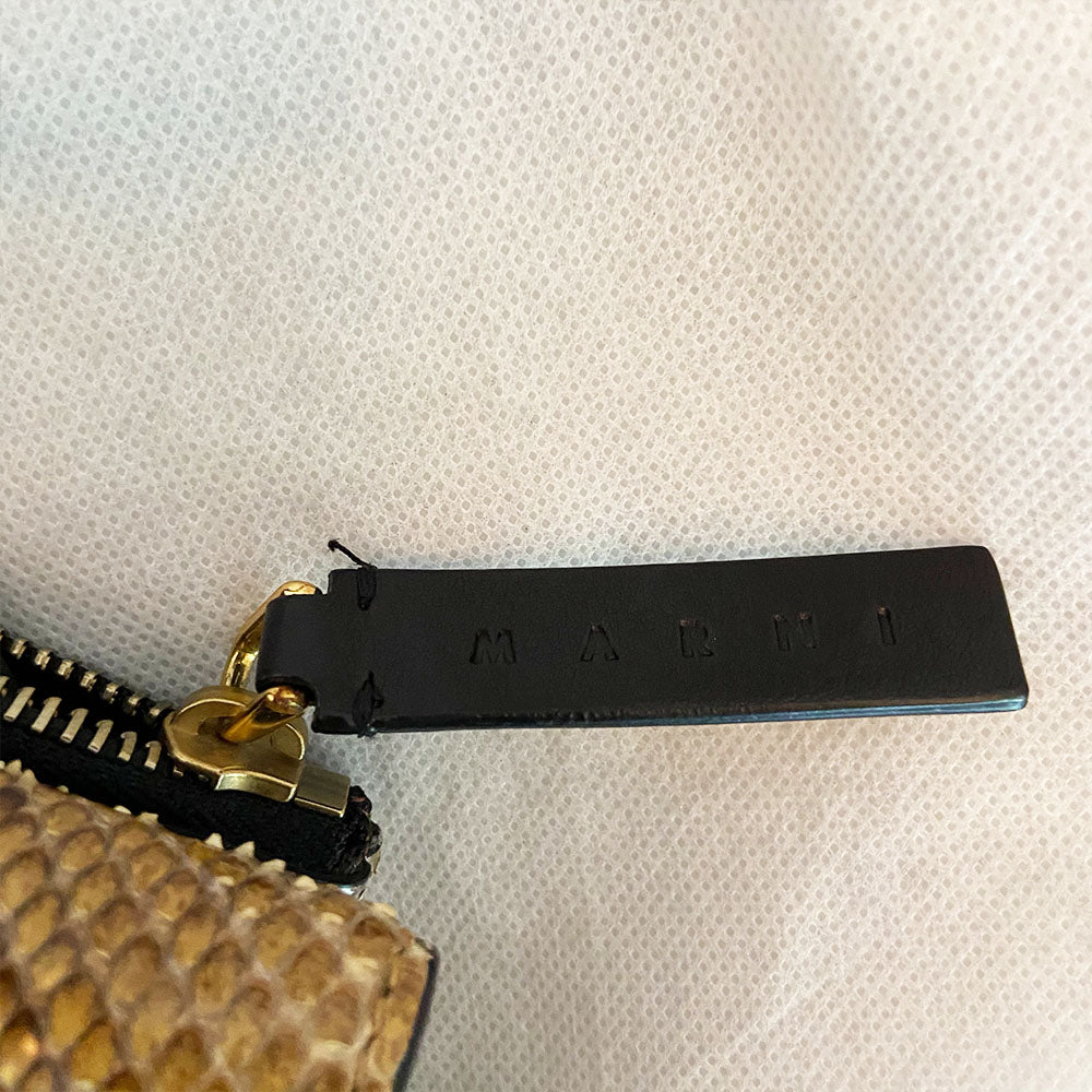 Marni Python Tan Clutch Bag