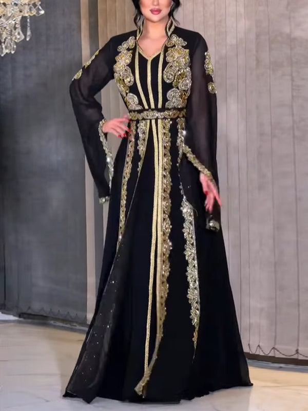 Vintage Temperament Chiffon Elegant Ladies Dress