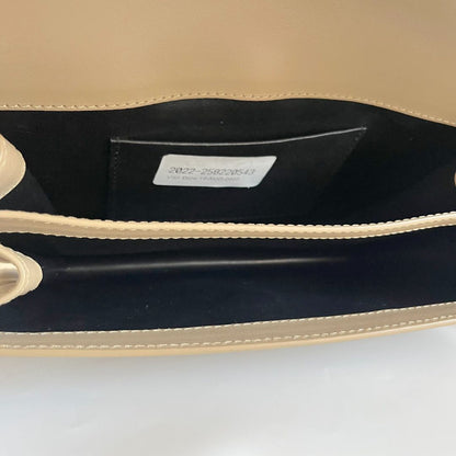 JW Anderson Logo Beige Leather Shoulder Bag