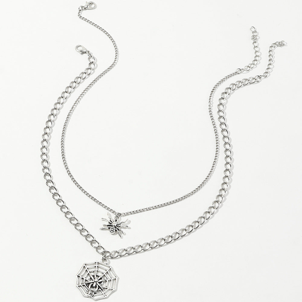 Personality multilayer spider hollow necklace
