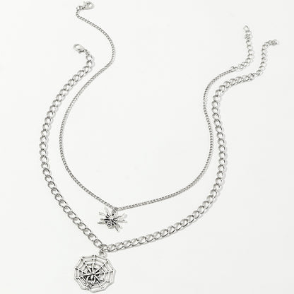 Personality multilayer spider hollow necklace