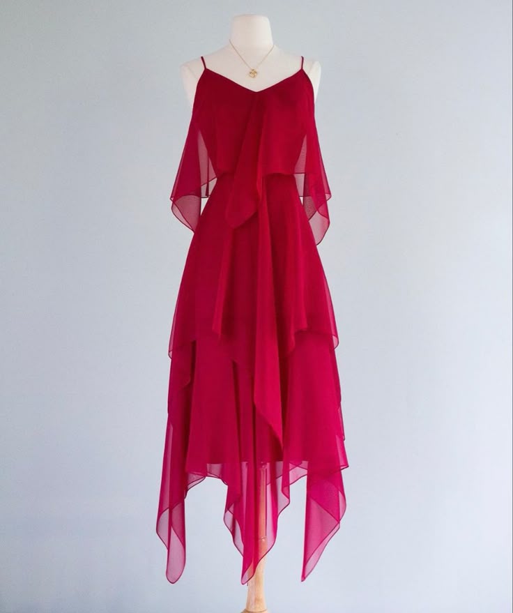 Dark pink chiffon fashion long party dress prom dress evening gown gh4759