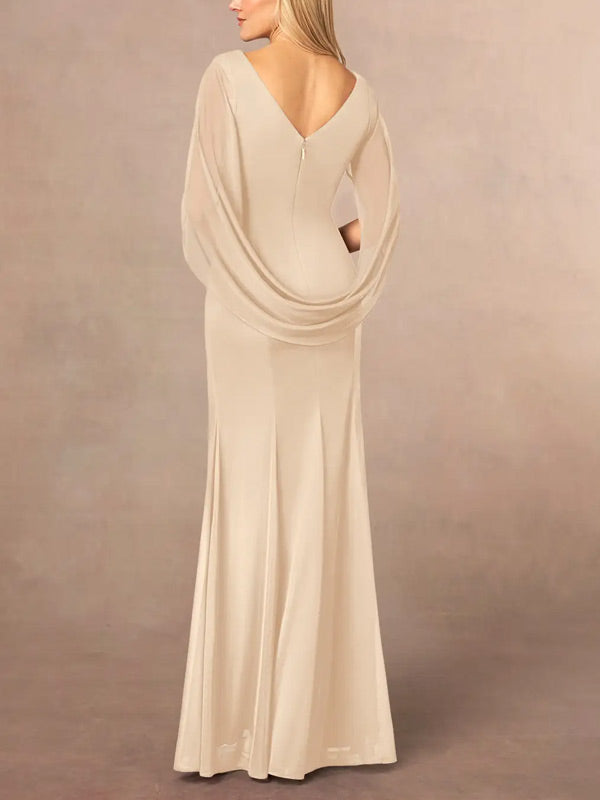 Mermaid Scoop Pleated Mesh Dress