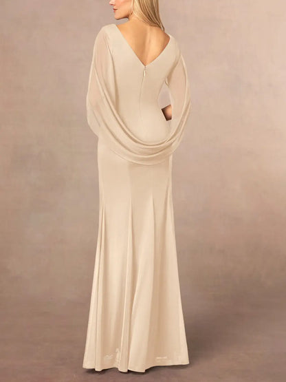 Mermaid Scoop Pleated Mesh Dress