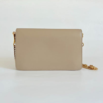 JW Anderson Logo Beige Leather Shoulder Bag