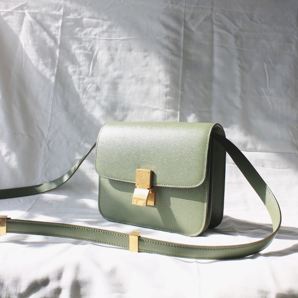 Celine Green Leather Teen Box Bag