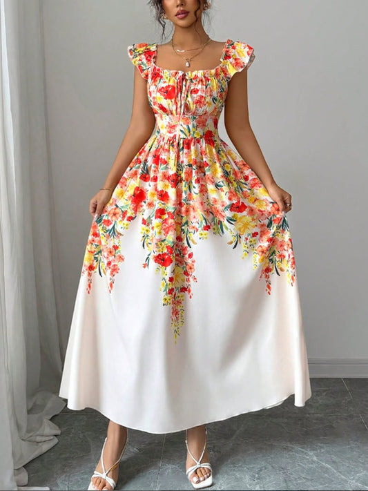 Temperament Holiday Print Elegant Women's Dress