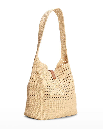SAINT LAURENT Hobo YSL Shoulder Bag in Raffia