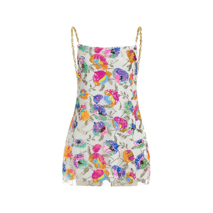 loveedsTM- New Women Backless Elegant Dress Sleeveless Deep V Neck High-Waist Sequined Casual Street Midi Pink White Fashion And Chic S M L