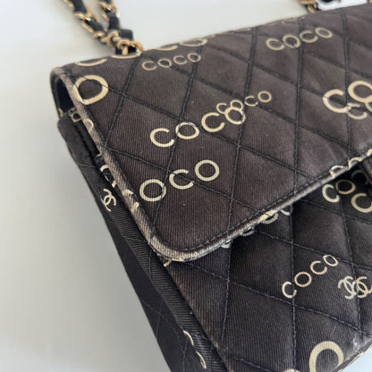 Chanel Coco Classic Double Flap Bag Quilted Canvas Medium