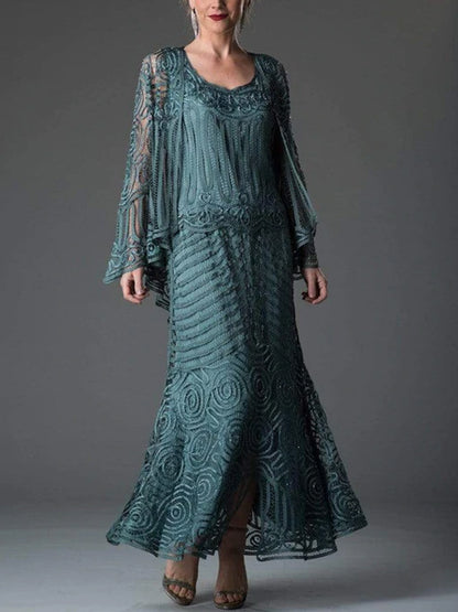 Lace Vest A-Type Dress Outer Top Set