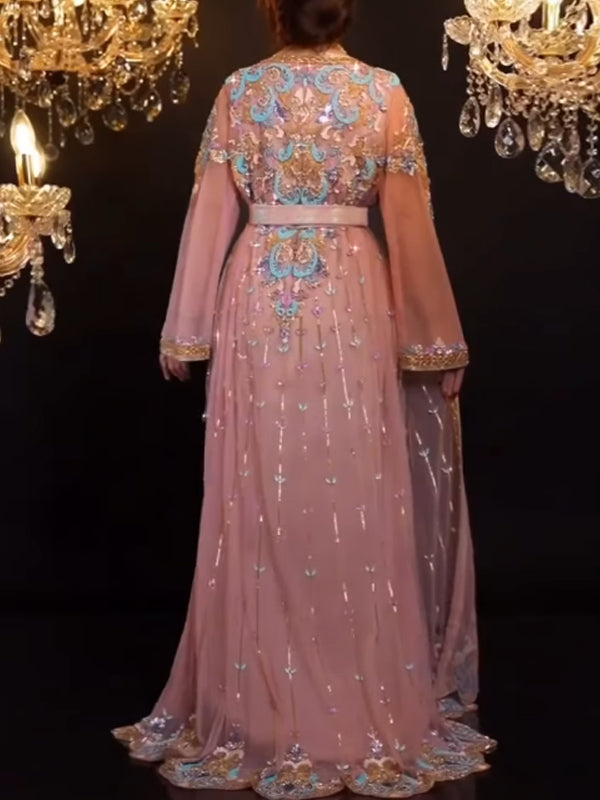 Sequined Elegant Mesh Evening Dress