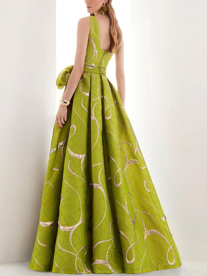 V-Neck Print Maxi Dress