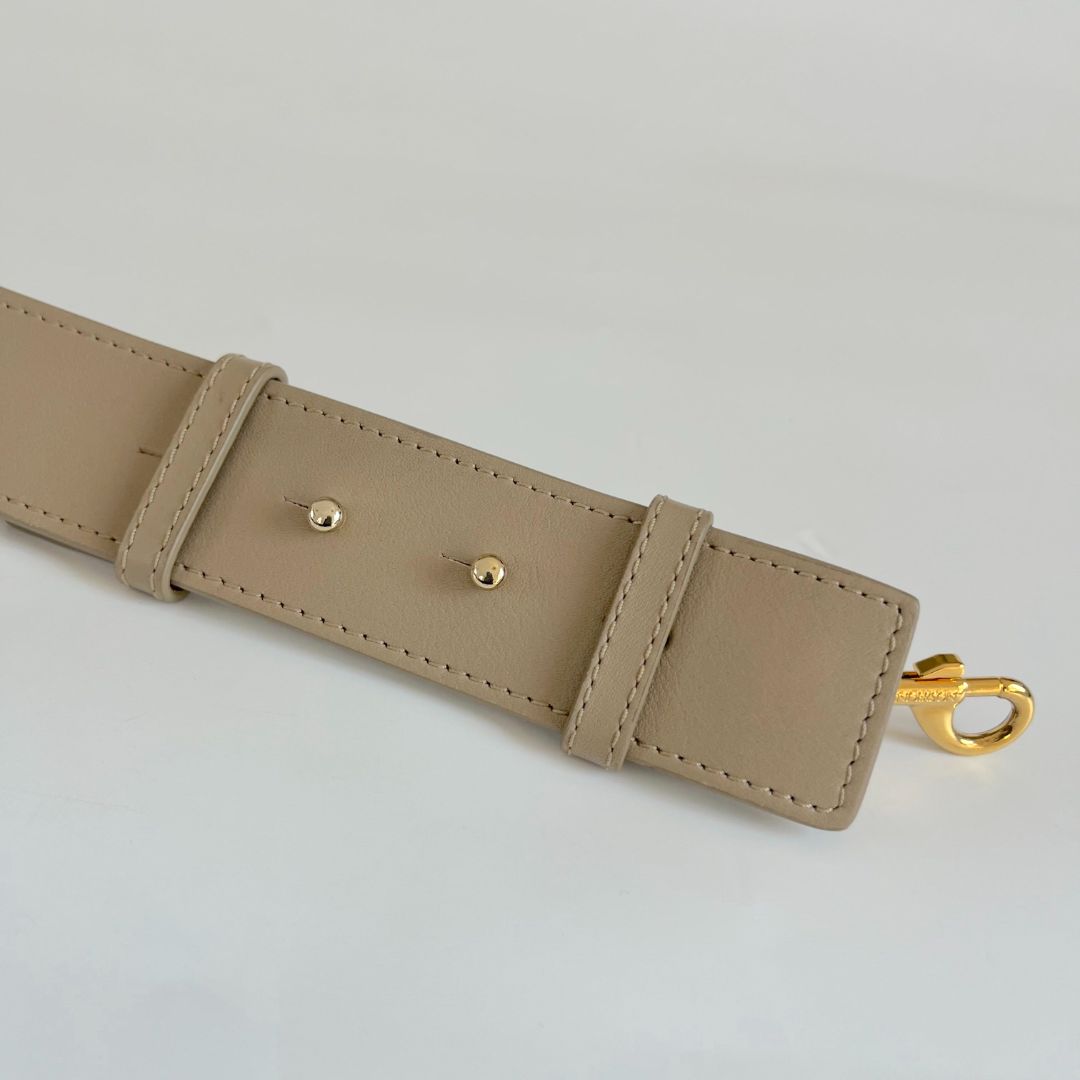 JW Anderson Logo Beige Leather Shoulder Bag