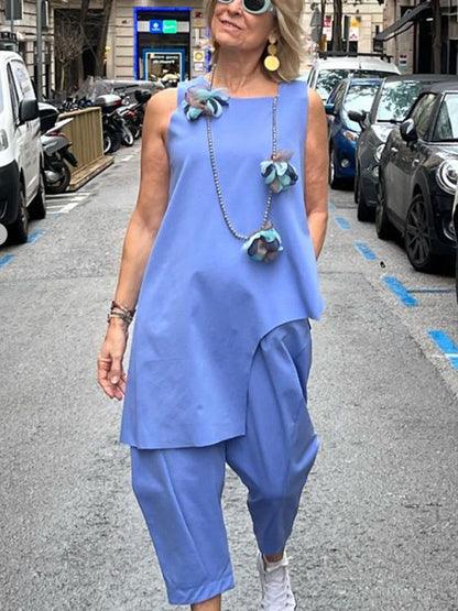 Temperament Cotton Linen Ladies Suits