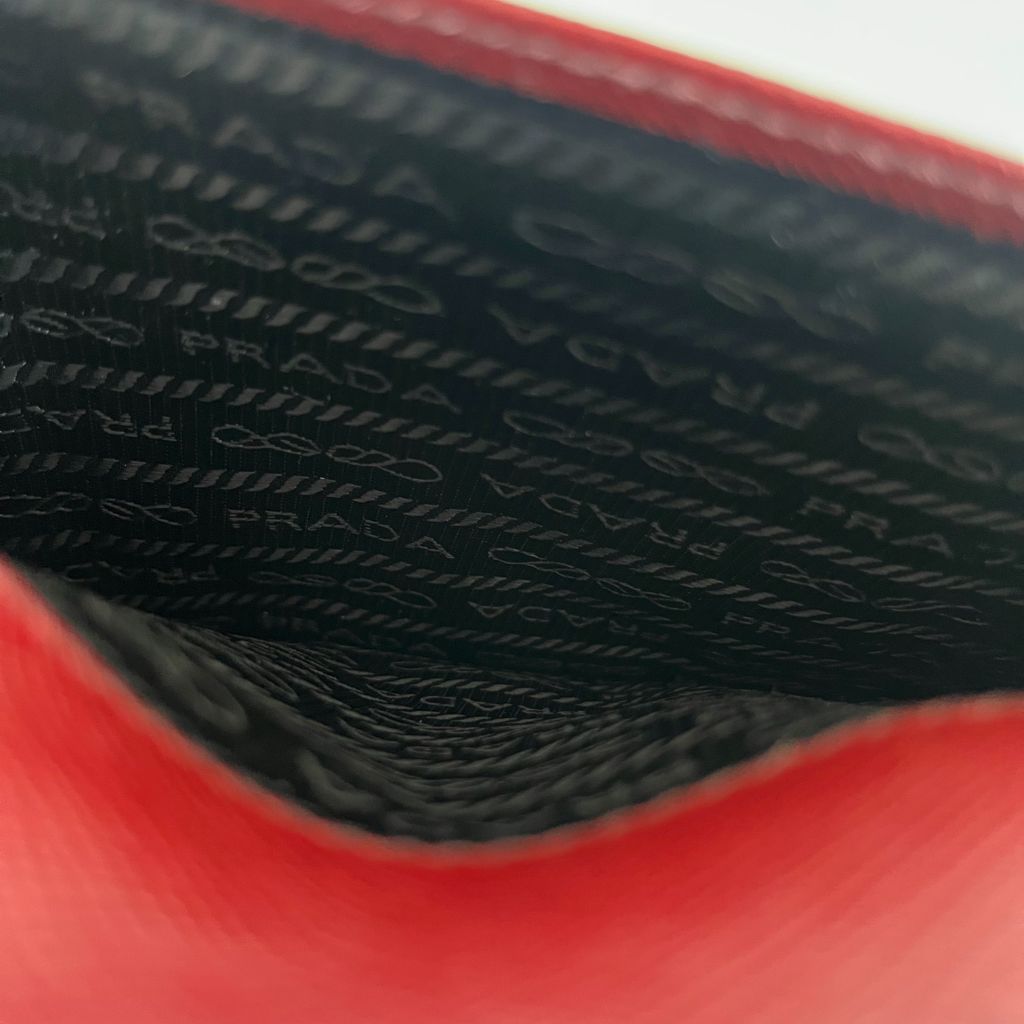 Prada Burgundy Saffiano Leather Mini Clutch Bag