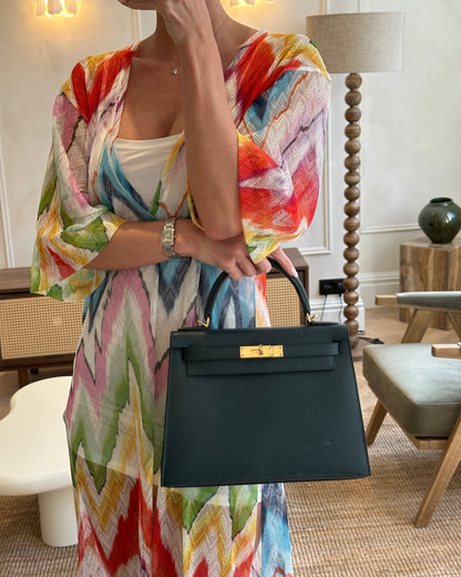 Hermès Kelly 28cm Bag in Vert Cypress Epsom Leather with Gold Hardware