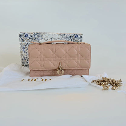 Dior Lady Dior top handle clutch bag