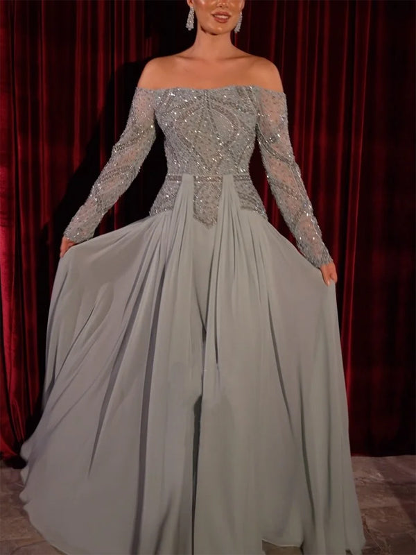 Tube Top Sequin Solid Color Maxi Dress