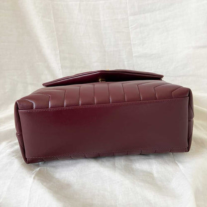 Saint Laurent Lou Medium Quilted Burgundy Shoulder bag