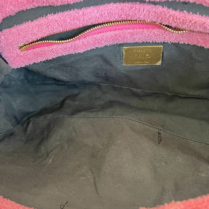 Fendi pink terry cloth medium baguette bag