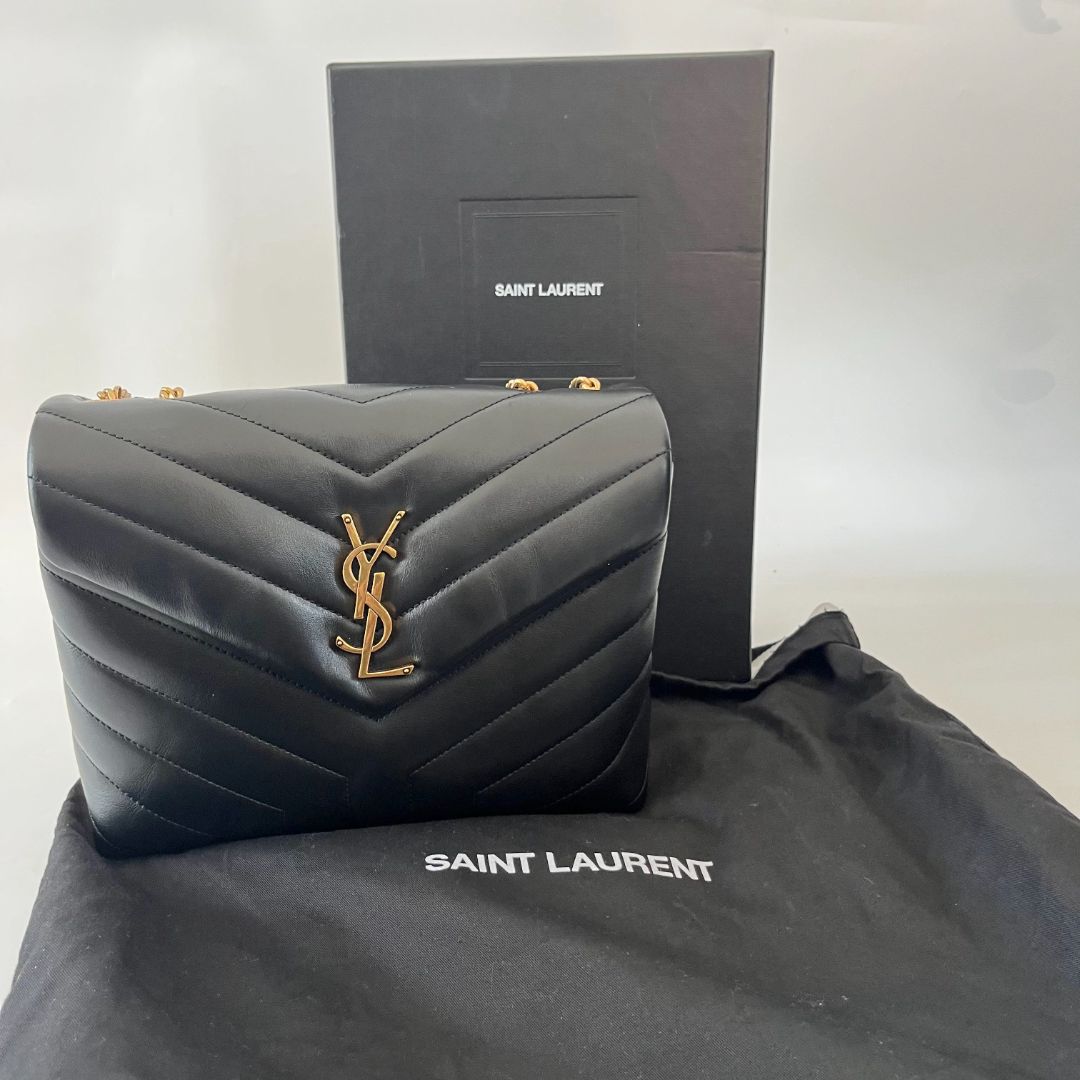 Saint Laurent black Loulou small chain bag