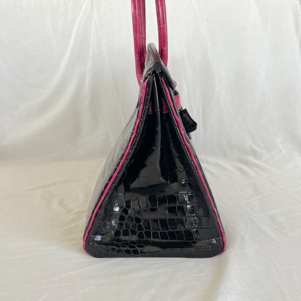 Hermès Very Rare Birkin HSS Special Order 35 cm Shiny Black Crocodile Birkin Bag