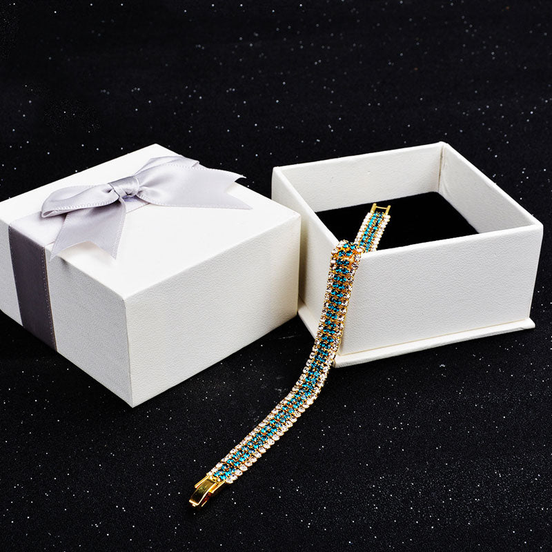 Crystal Gold Simple Full Diamonds Women's Bracelet