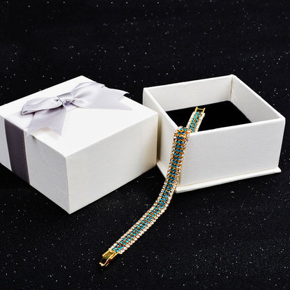 Crystal Gold Simple Full Diamonds Women's Bracelet