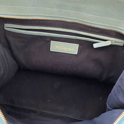 Saint Laurent Blue Leather Medium Cabas Chyc Tote