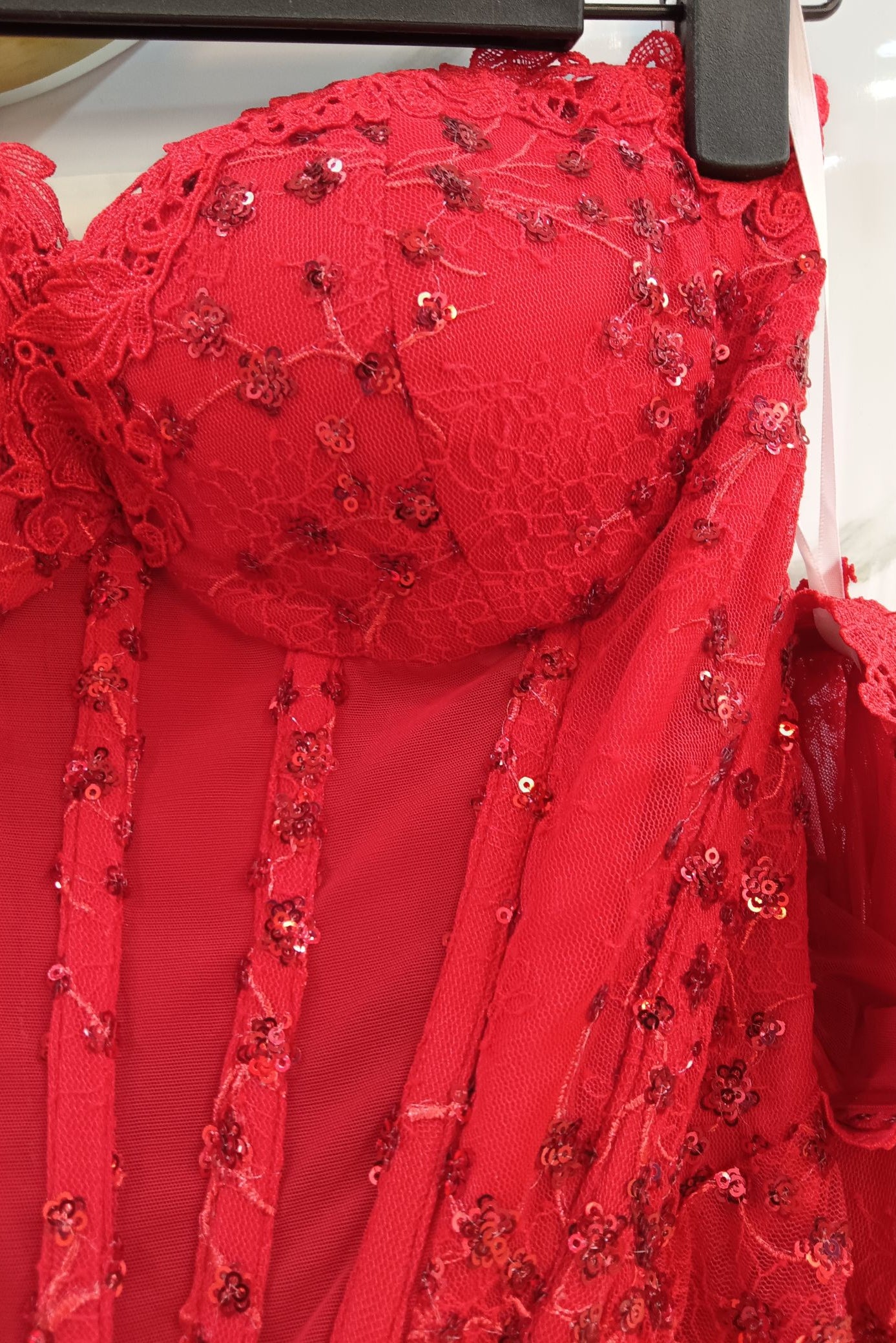 loveedsTM-New style tube top herringbone sequin embroidered dress-vx