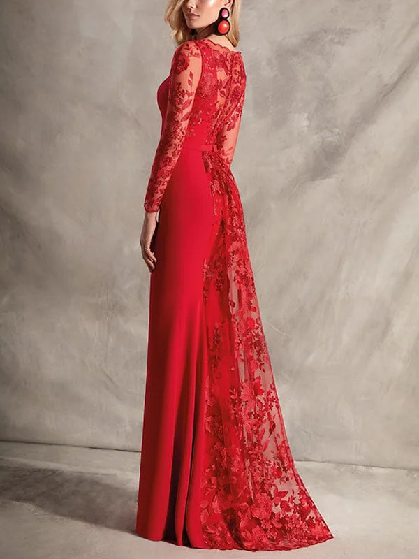 Chiffon Flowing Simple Shawl Women's Evening Dress