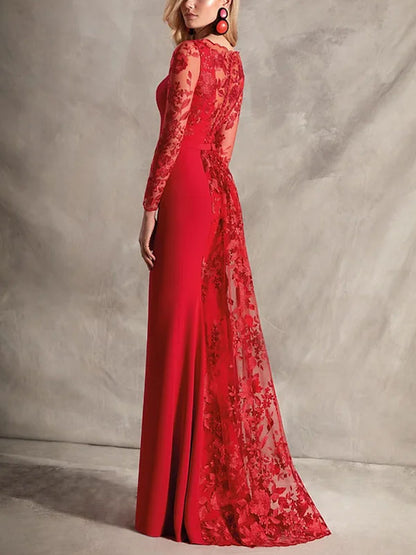 Chiffon Flowing Simple Shawl Women's Evening Dress