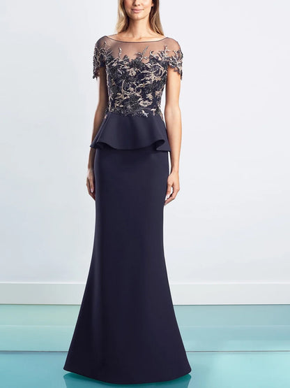 Round Neck Mesh Solid Color Maxi Dress