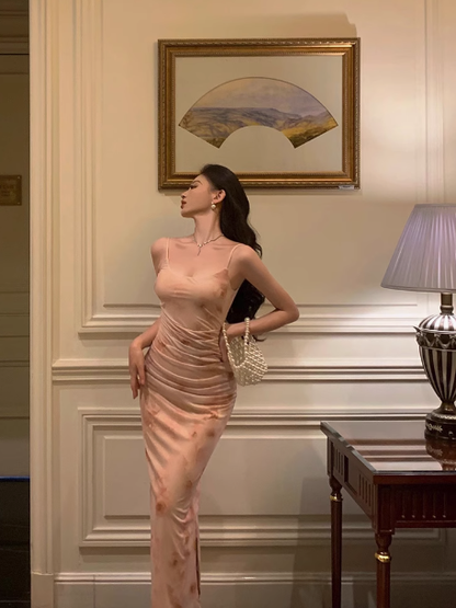 Sexy Sheath Pink Floral Blue 21st Birthday Dress Party Gown Birthday Outfits Birthday Dress Ideas For Women DP1889