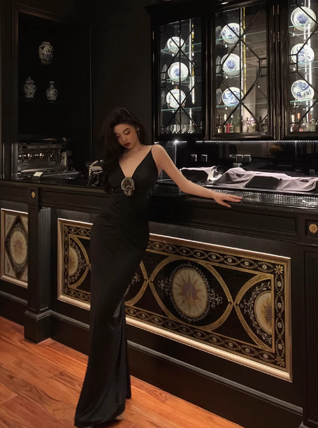 Sexy Mermaid Black Spaghetti Straps Satin 21st Birthday Dress Party Gown Birthday Outfits Birthday Dress Ideas For Women DP1885